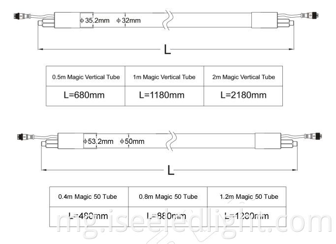 Magic Tube size